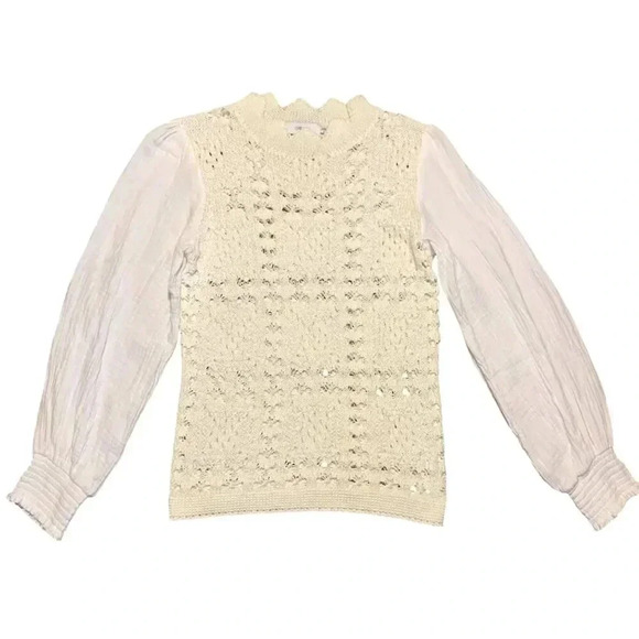 Greylin Sweaters - Anthropologie Greylin Cream and White Woven/Gauze Sweater- Size S